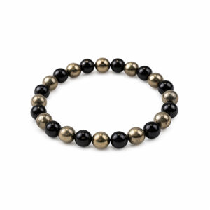 Richie Rich Bracelet with Pyrite & Black Obsidian