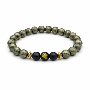 Raw Pyrite Bracelet with Ram Bead