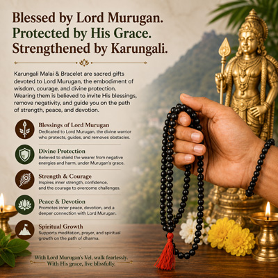 Karungali Malai and Karungali Bracelet Combo Govt. Certified 8mm - Image 3